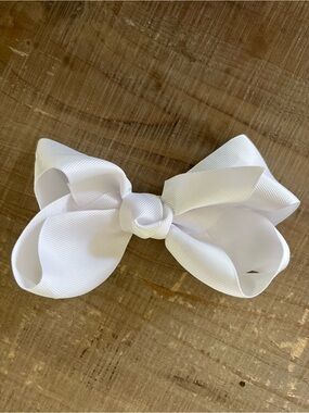 Cute White Simple Bow Hair Clip for Kids